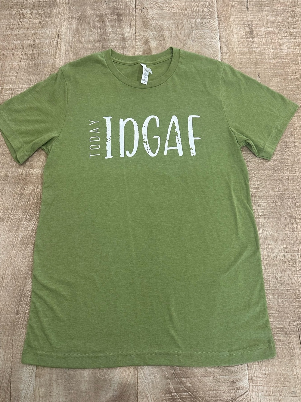 Today IDGAF Graphic Tee | Size M | Green Sassy Statement Shirt